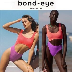 Bond-eye Maya One Piece Swimsuit in Ultraviolet/Multi Eco NWT 180$
